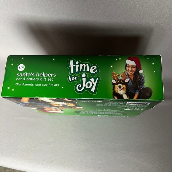 NWT Santa's Helper Unisex Hat and Pet Antler Gift Set Size Small - Medium - Picture 3 of 10